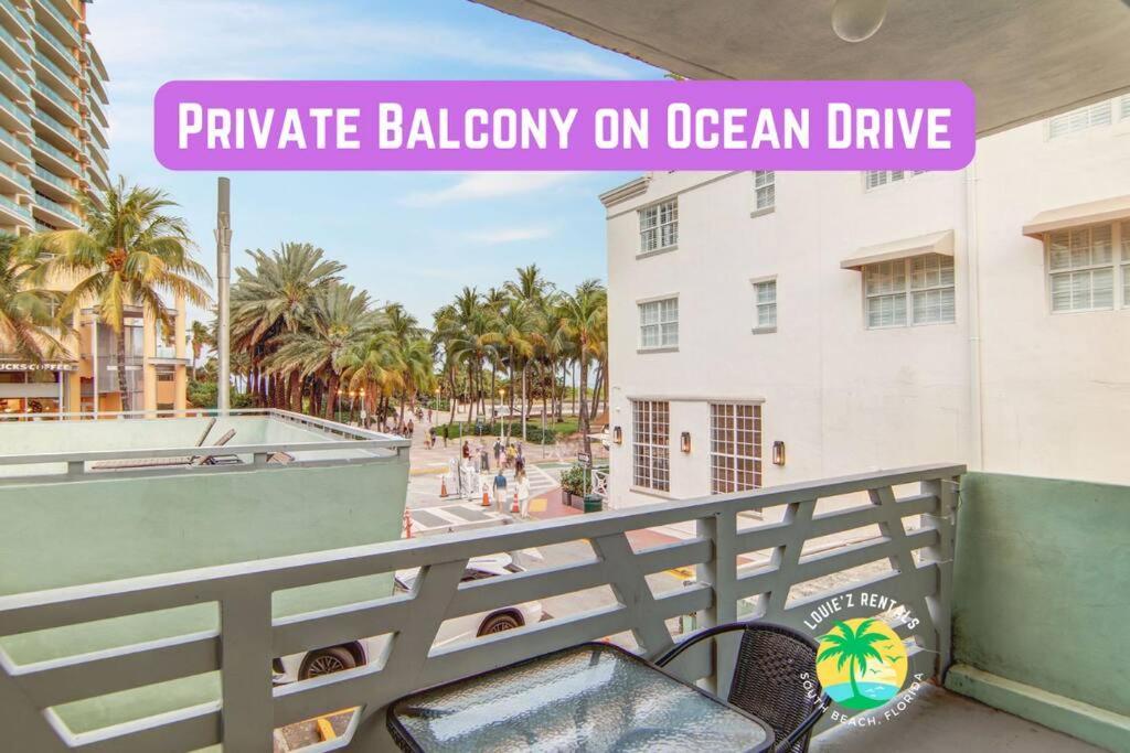 Balcony Deco Apt, W/2 Queenbeds, On Ocean Dr Beach Apartment Miami Beach Exterior photo